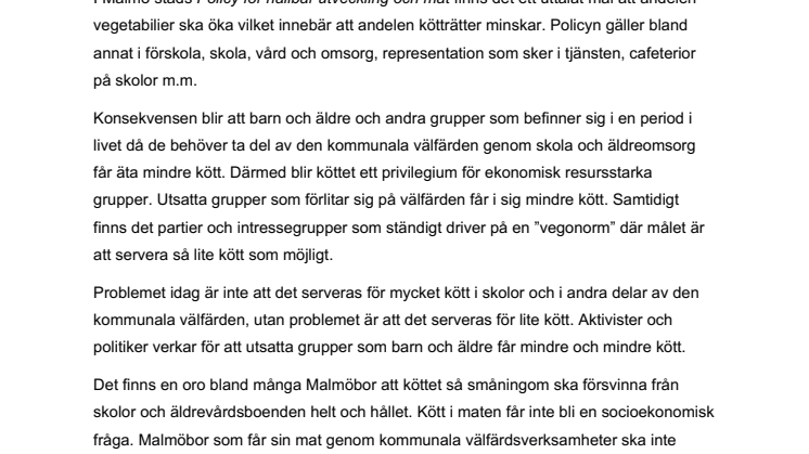 Köttgaranti inom välfärden