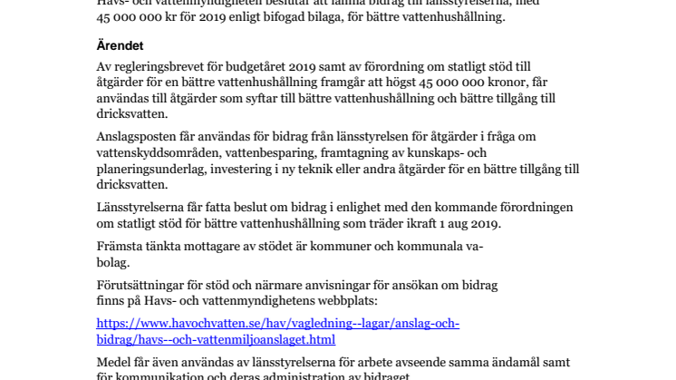 Bidragsbeslut och fördening av medel