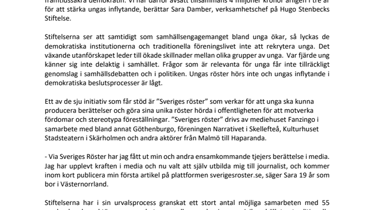 Anrika familjestiftelser går ihop för att förnya demokratin 