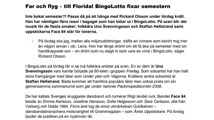 Far och flyg – till Florida! BingoLotto fixar semestern
