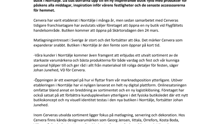 Nysatsning i Norrtälje hos Sveriges främsta köks- och heminredningskedja