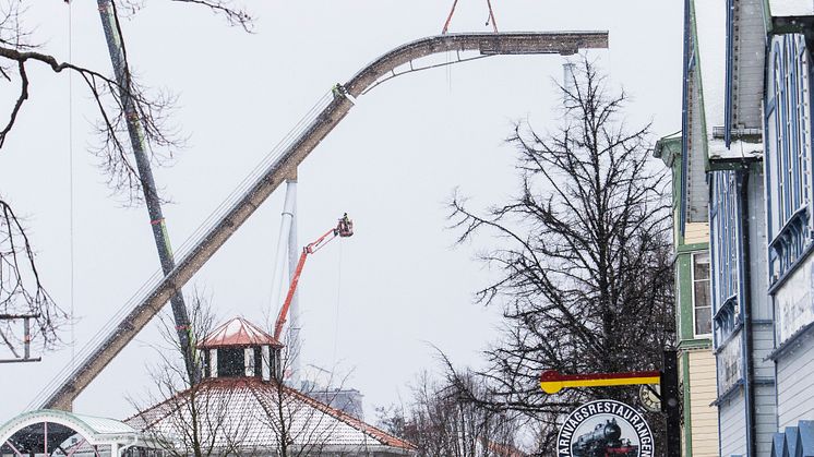 Valkyrias topp i snöfall