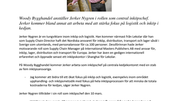 Woody Bygghandel anställer central inköpschef 