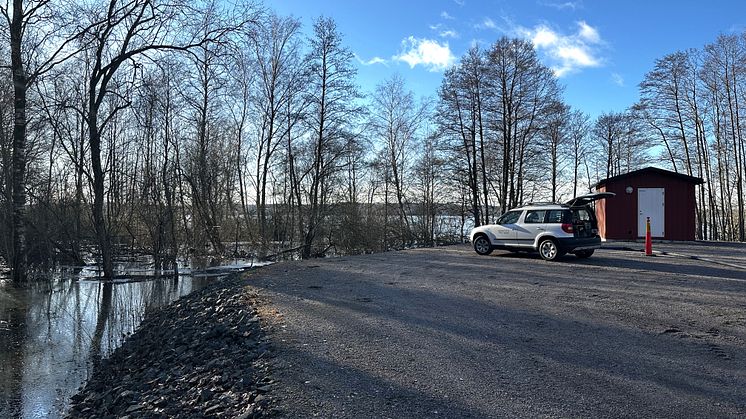 Höga vattennivåer vid en av pumpstationerna vid Finjasjön