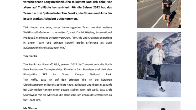 CRAFT_PM_Craft erweitert Craft Elite Run Team um drei weitere LäuferInnen