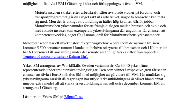 Pontus från Ankarsrum tävlar i Yrkes-SM
