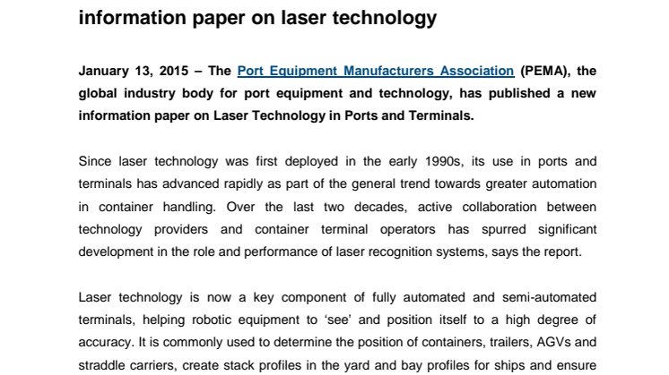 PEMA publishes information paper on laser technology