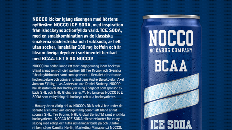 WELCOME OUR LATEST DRAFT – NOCCO ICE SODA