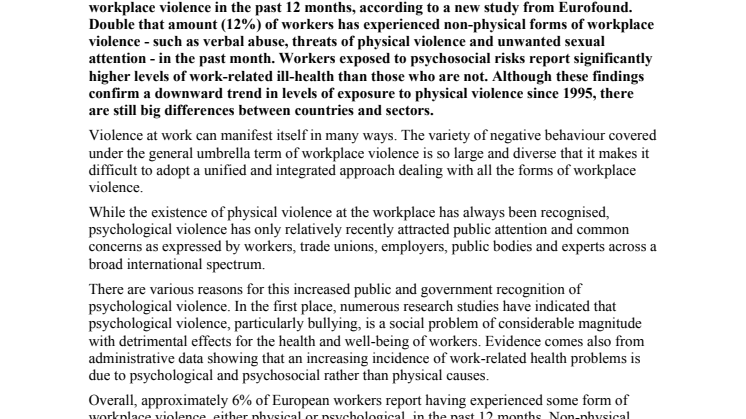 Bullied workers report significantly higher levels of work-related ill-health