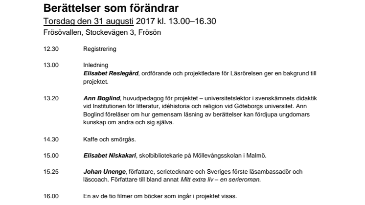 Program Berättelser som förändrar ÖSTERSUND