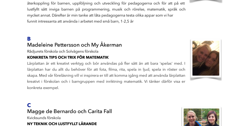 VETT2016 Förskola, schema 