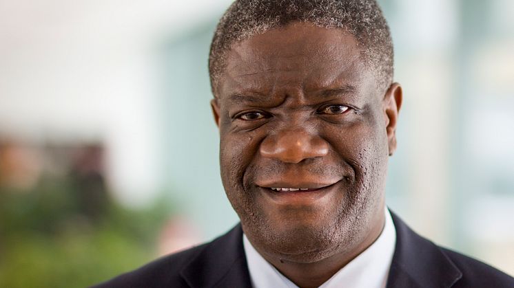 Denis Mukwege, hedersdoktor vid Umeå universitet och mottagare av Nobels fredspris 2018. Foto: Mattias Pettersson.