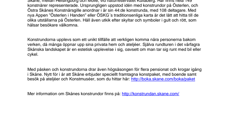Konsten färgar påsken i Skåne