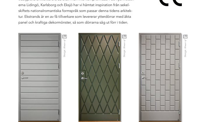 Nya modeller av ytterdörrar från Ekstrands