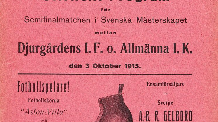 Matchprogram 1915