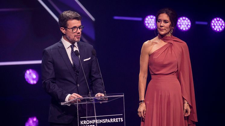 D.K.H. Kronprins Frederik og Kronprinsesse Mary ved Kronprinsparrets Priser 2019 i ODEON i Odense.