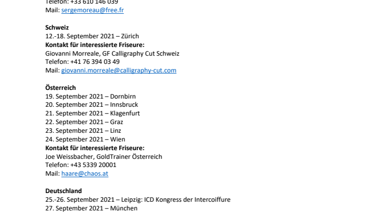 Tour de Frank 2021 - Tourdaten und Ansprechpartner