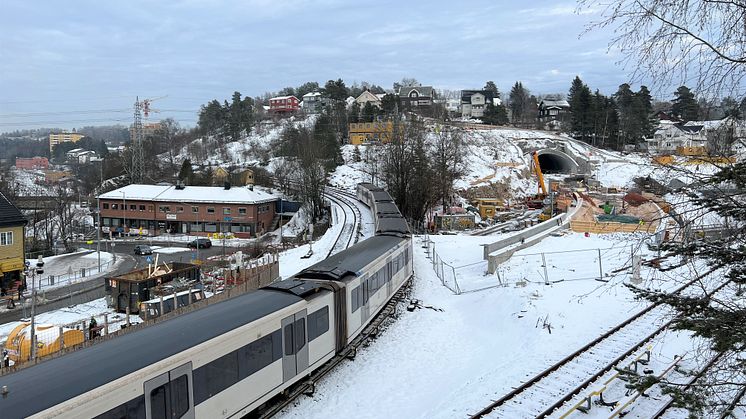 Nye spor: De nye T-banesporene fra Brynseng gjennom nye Hellerudtunnelen (oppe til høyre) skal bygges av Steconfer. FOTO: Sporveien AS