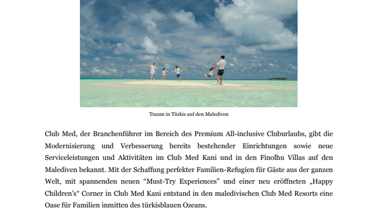 Familiäres Urlaubsglück im grenzenlosen Paradies auf den Malediven entdecken