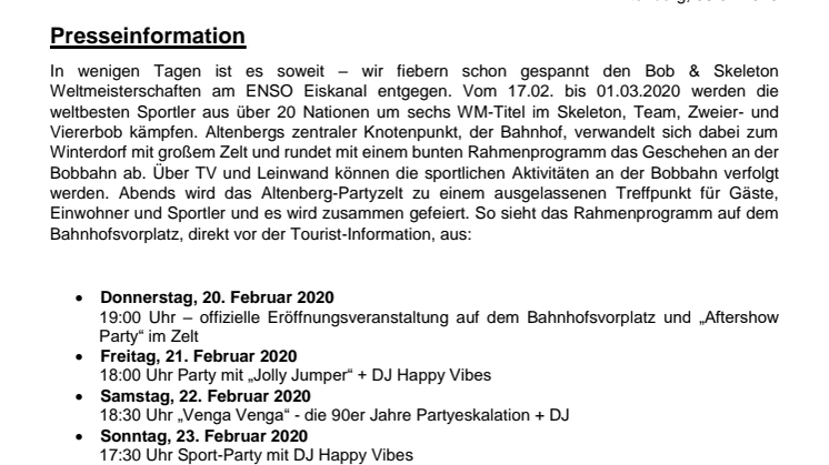 WM Rahmenprogramm