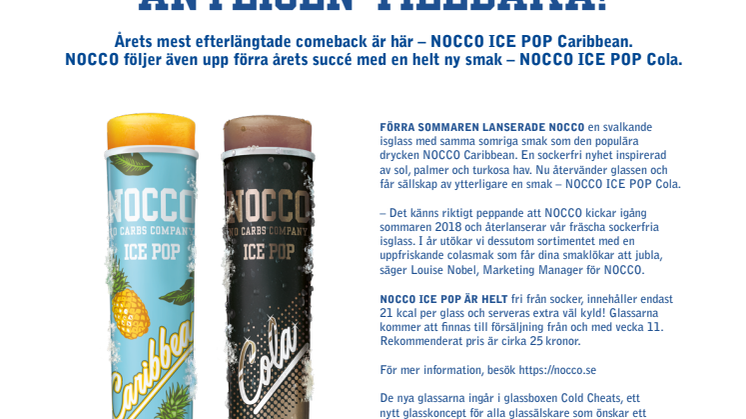 NOCCO ICE POP är äntligen tillbaka!
