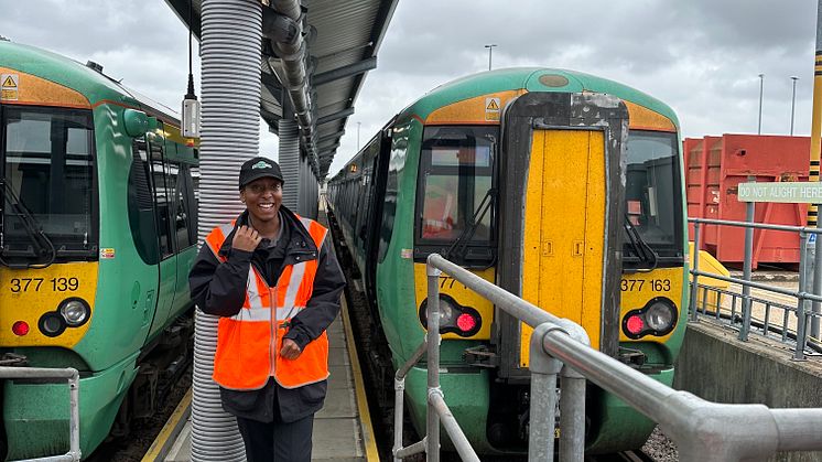 Elba Lovelace-Francis recently qualified as a train driver with Southern