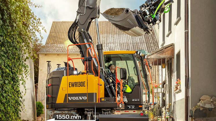 Volvo EWR130E på trång arbetsplats