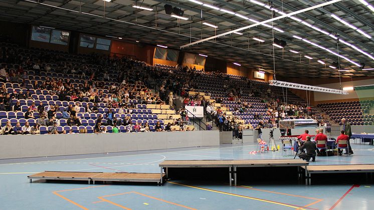 Övergripande bild över solracet 2010 i Baltiska Hallen, Malmö