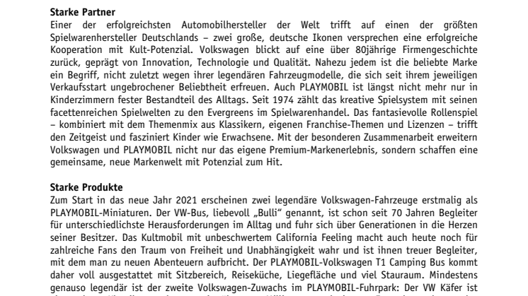 PLAYMOBIL featuring Volkswagen - zwei Markenikonen vereint