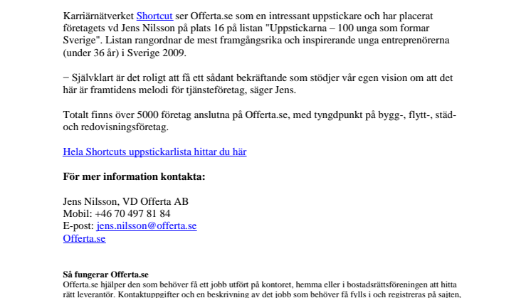 Offerta.se storsatsar inför 2010