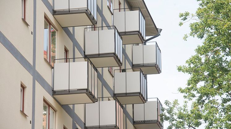 Brf Polyporus har fått en ny vacker fasad