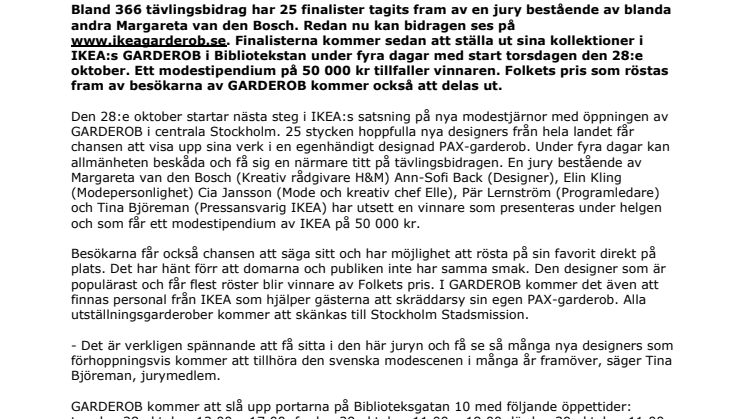 IKEA presenterar nya  modetalanger i centrala Stockholm