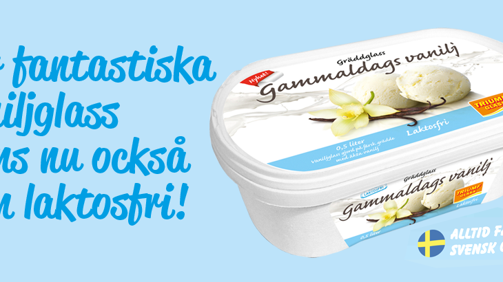 Svenskarnas favoritglass Gammaldags Vanilj nu som laktosfri! 