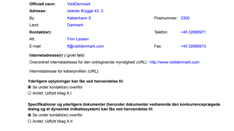 Visitdenmark.com i EU-udbud	 