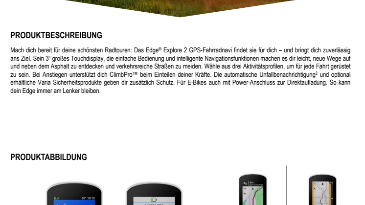 Datenblatt Garmin Edge Explore 2