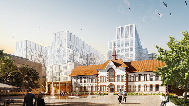 Illustration: White arkitekter. Nya Malmö sjukhus - Östra torget.
