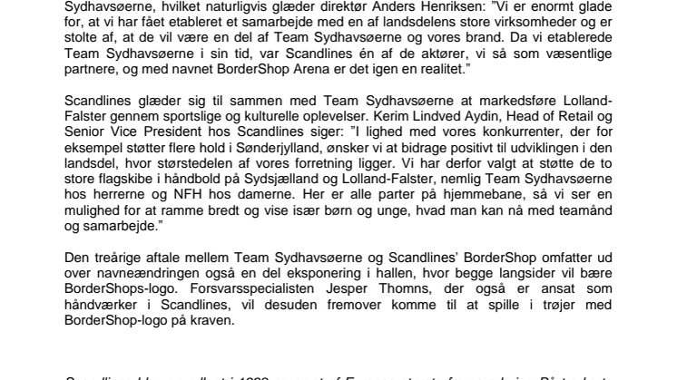 Team Sydhavsøernes hjemmebane ændrer navn til BorderShop Arena 