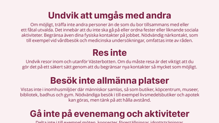 Skärpta råd för dig i Västerbotten