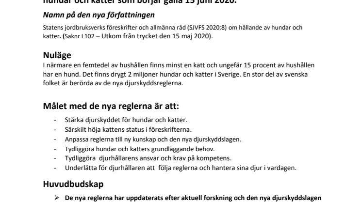 Frågor och svar om nya djurskyddsregler för hundar och katter