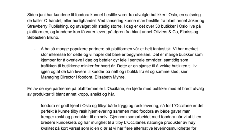 foodora utvider Q-handelen
