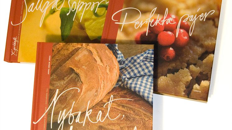 Perfekta pajer, Nybakat, hembakat och Saliga soppor -- tre nya receptböcker från Libris