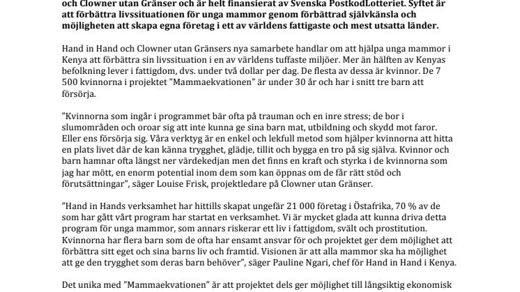7 500 kvinnor och deras barn lyfts ur fattigdom i unikt projekt