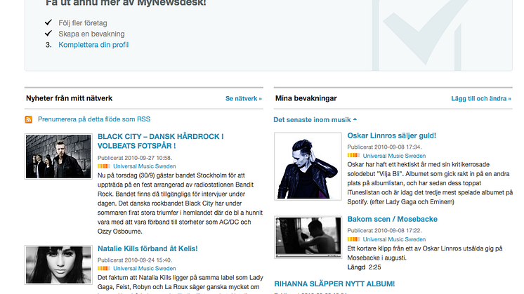Mynewsdesks Network Dashboard