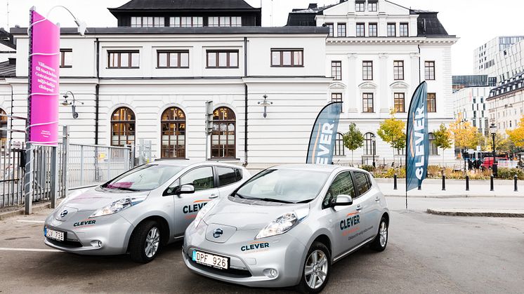 CLEVER öppnar ny elbilspool vid Stockholm C