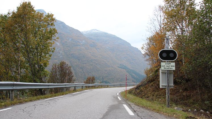 Varsling ved fare for skred i Utladøla. 
