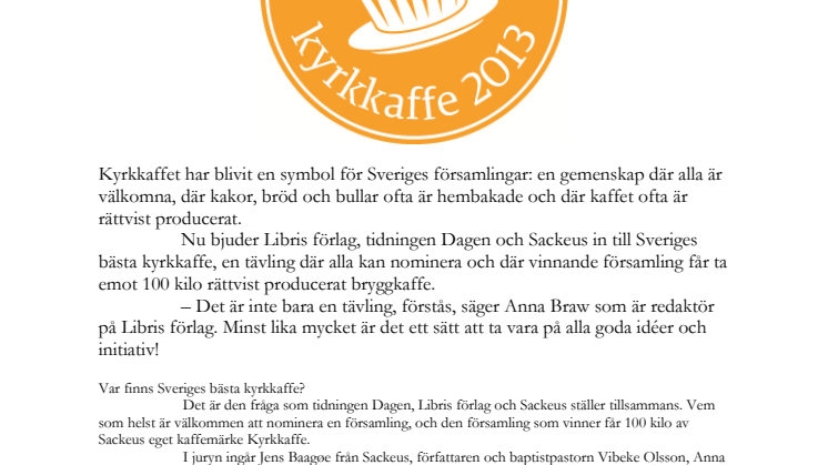 Var serveras Sveriges bästa kyrkkaffe?