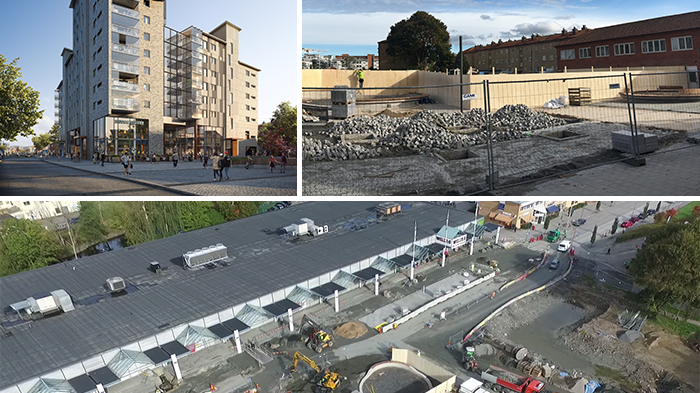 Partilles nya landmärke börjar att byggas vid Kyrktorget.