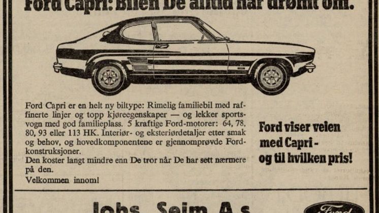 Markerer ikonet Ford Capris 50 årsdag med historisk reise