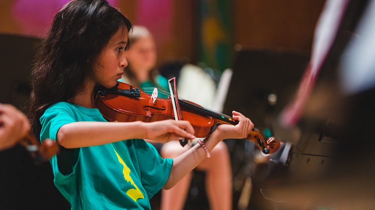 Medverkande vid musiklägret Side by Side by El Sistema.
