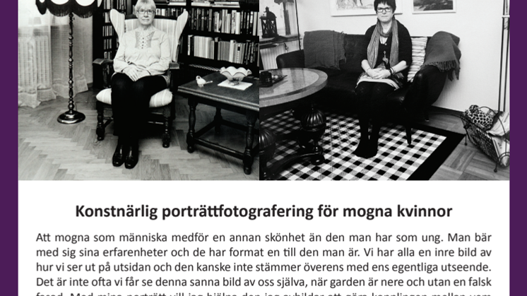 Konstnärlig porträttfotografering för mogna kvinnor